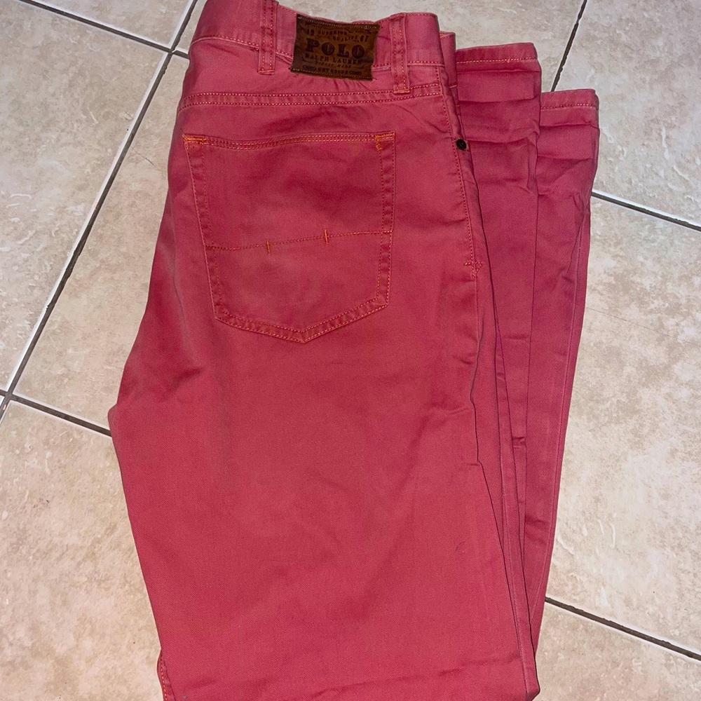 Polo Ralph Lauren • mens Red/pink Ish. 650 straight jeans  36x32 ~Actual (37x33)